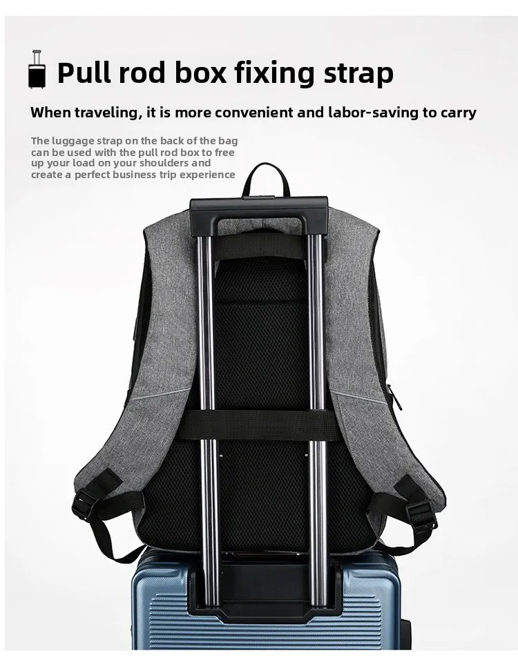 Men's Business Bag, Laptop Bag, Multifunctional USB Backpack, Large Capacity Backpack for Primary and Secondary School Students