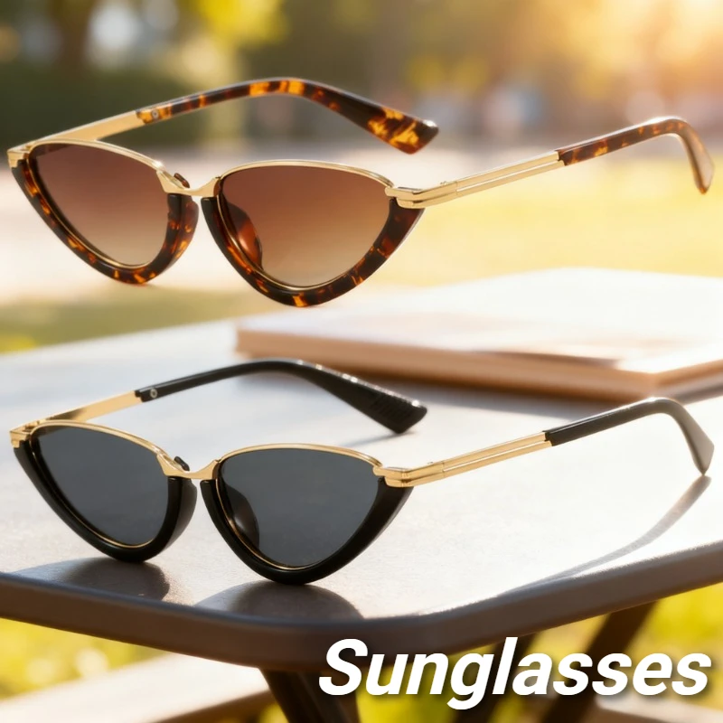 

Fashionable Triangular Cat-eye Sunglasses High-end Women's Street-style Sunglasses Outdoor Sun Protection Eyewear UV400