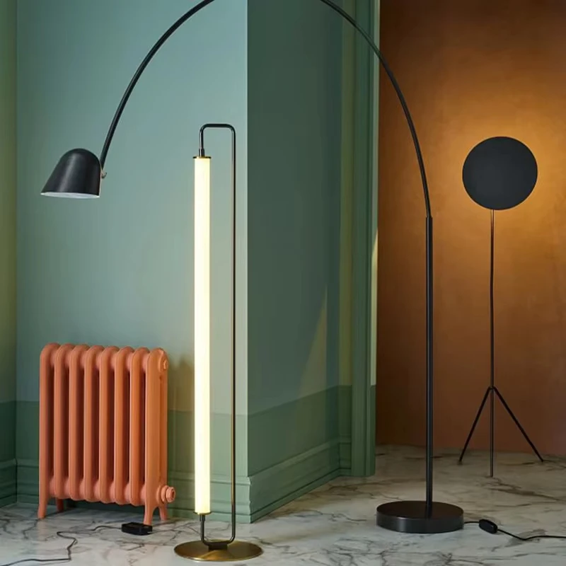 Minimal sofa side standing personality Nordic postmodern model room study bedside living room floor lamp