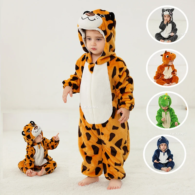 

Lovely Leopard Infant Baby Romper Clothes Boys Girls Pajamas Onesie Animal Baby One-Piece Newborn Carnival Hooded Jumpsuit