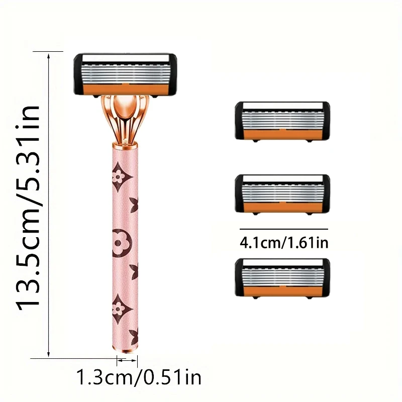 ماكينة حلاقة آمنة مكونة من 6 طبقات من الفولاذ المقاوم للصدأ، شفرة تقدمية سهلة الحلاقة للرجال وأدوات حلاقة لإزالة الشعر للنساء #5