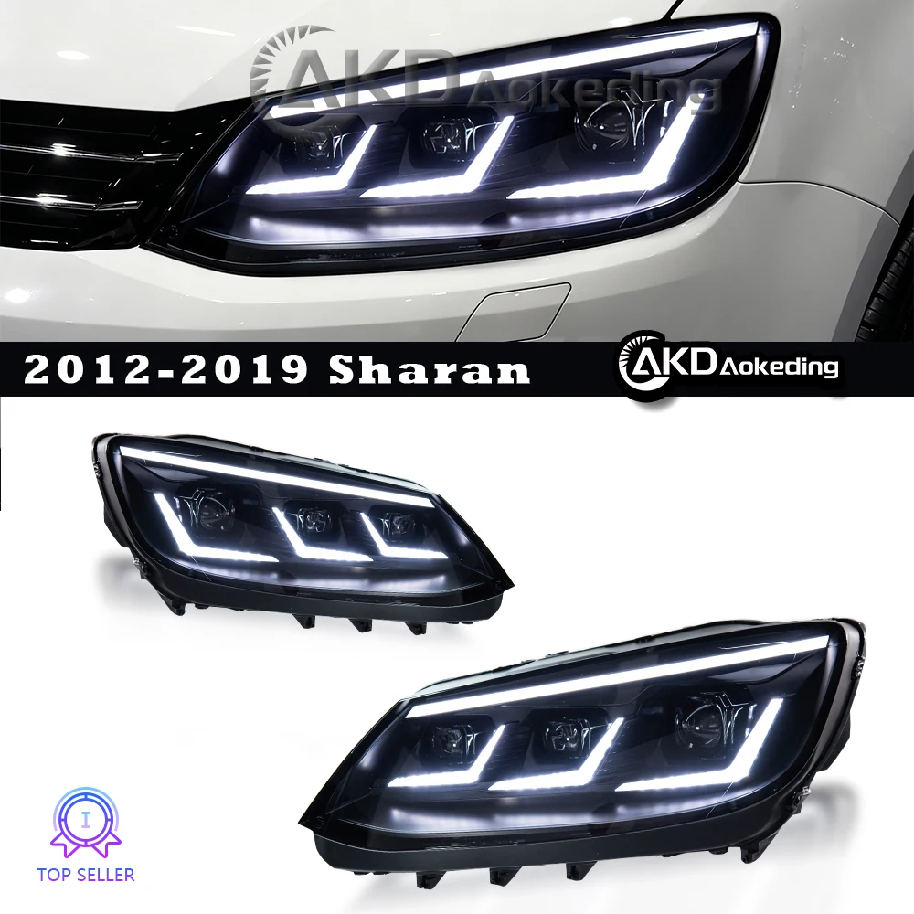 

Auto Parts For VW Sharan Headlights 2012-2018 Tear Eyes Styling LED Daytime Lights Dual Projector DRL Car Accesorios Modified