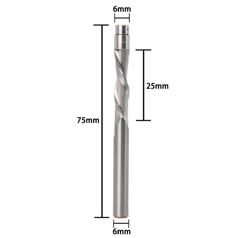 Two Flute Flush Trim Router Bit Solid Carbide Bearing for Woodworking Spiral Down Cutters End Mill