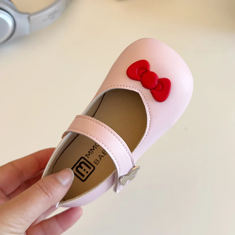 ربيع الخريف الأطفال أطفال القوس الأميرة أحذية طفل الفتيات أحذية من الجلد عدم الانزلاق لينة وحيد مريحة الأطفال حذاء كاجوال