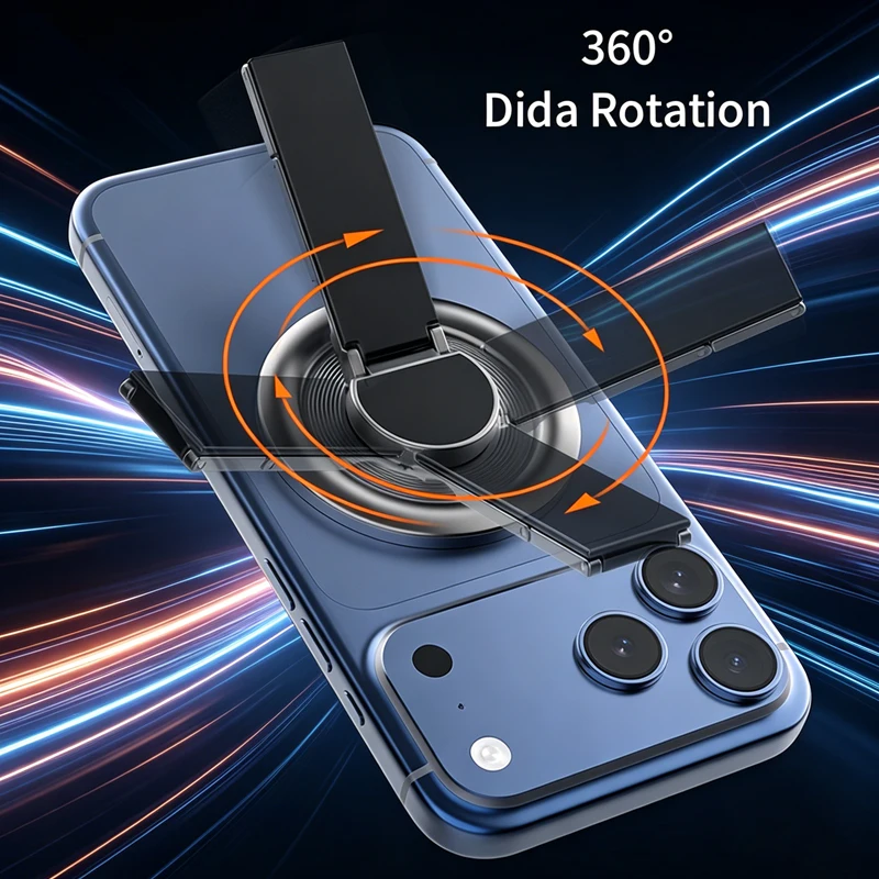 Mobile Phones Magnetic Bracket Adjustable 360° Rotation Stand for Magsafe Folding Magnet Holder for iPhone 17 16 Pro Max Samsung