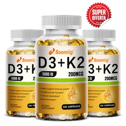 Vitamin D3+K2+Zinc+Magnesium Capsules Promote Calcium Absorption for Strong Bone, Joint, Skin, Immune, Vision and Heart Health