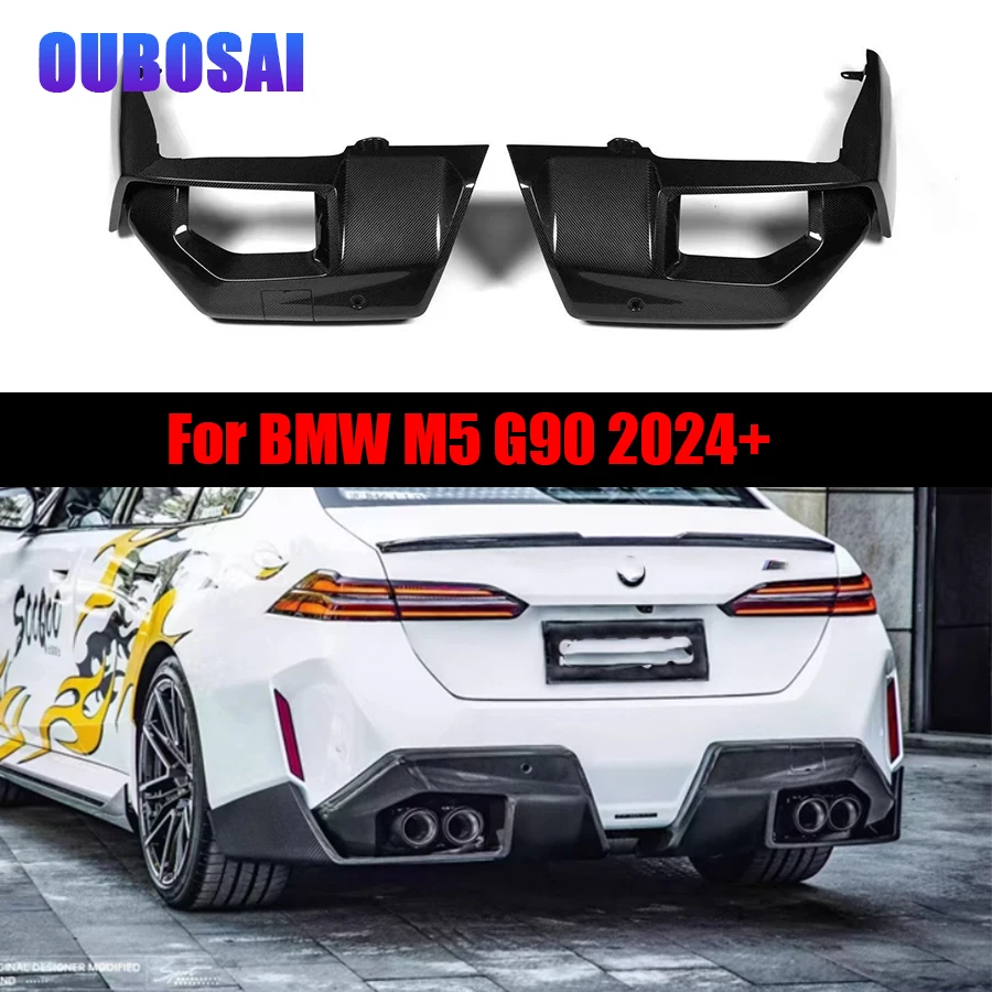 

Для BMW M5 G90 2024+ Сухая задняя губа из углеродного волокна, автомобильный задний бампер, диффузор, задние сплиттеры, спойлер, задняя губа, автозапчасти