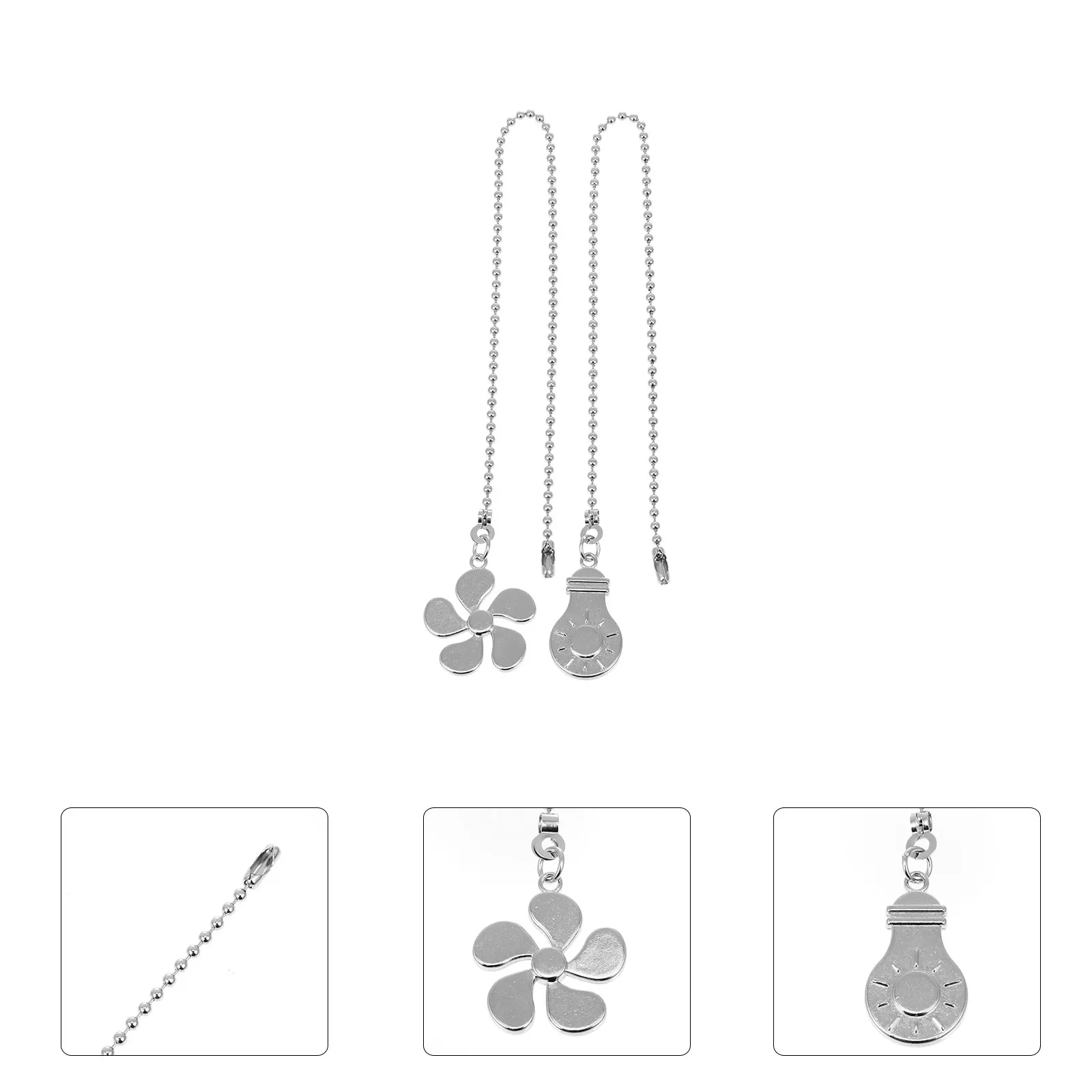

2 Pcs Pendant Miss Chrome Zinc Alloy Pull Chain Extension for Ceiling