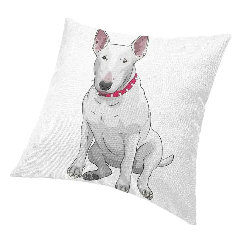 White Bull Terrier Pillowcase 45x45cm Nordic Living Room Cushion Cover Animal Pet Puppy Car Cushion Cover