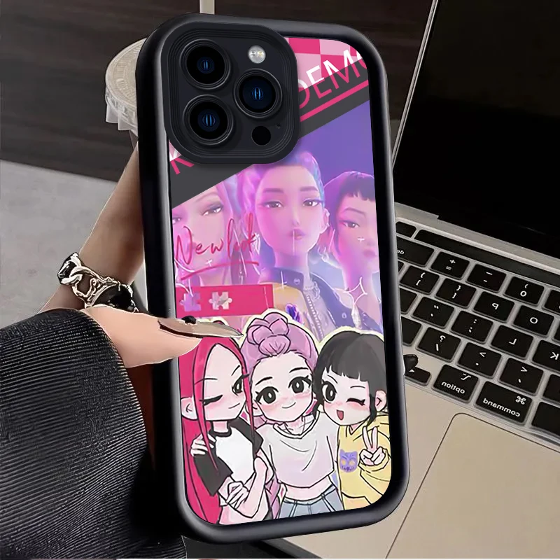 حافظة KPop D-Demon H-Hunters لهاتف آيفون 16 E 15 14 13 12 Mini 11 Pro Max XS X 8 7 Plus SE غطاء خلفي مقاوم للصدمات من السيليكون السائل