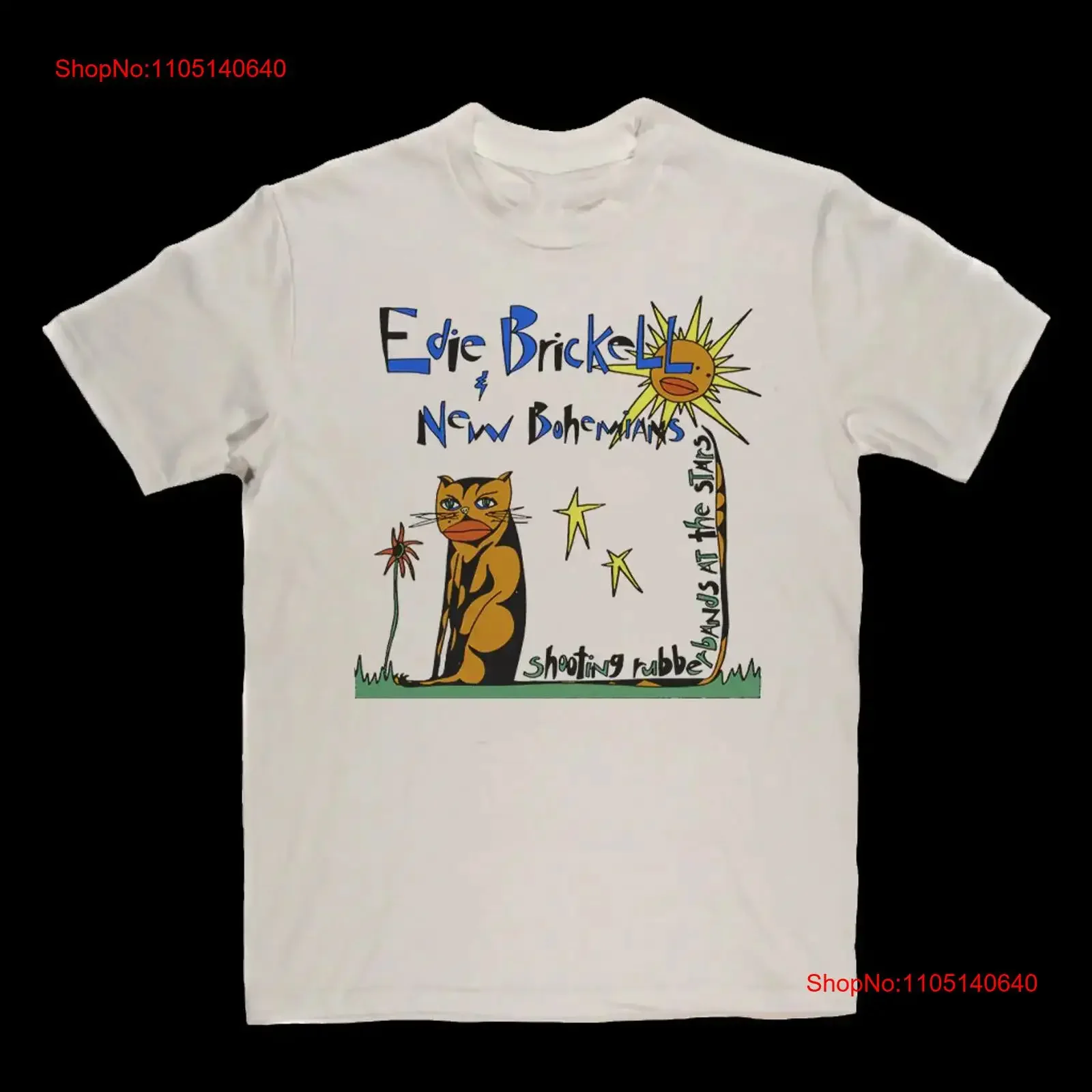 تي شيرت vtg Edie Brickell جديد ألبوم فرقة بوهيمية S 5Xl JM661 ملابس كلاسيكية مغسولة للجنسين مصممة برسومات أنيقة