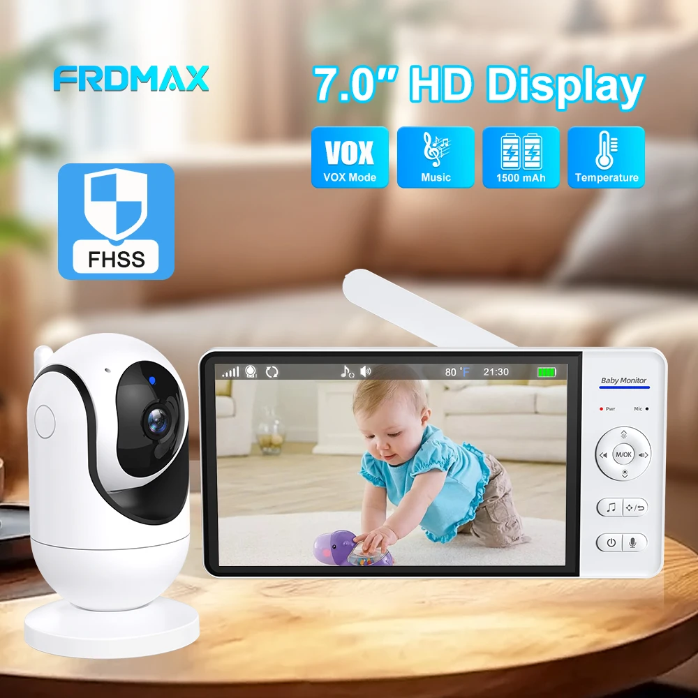 Video Baby Monitor 7 Zoll Bildschirm Baby Sicherheit Schutz Indoor Mini Kamera 5000 mAh Batterie