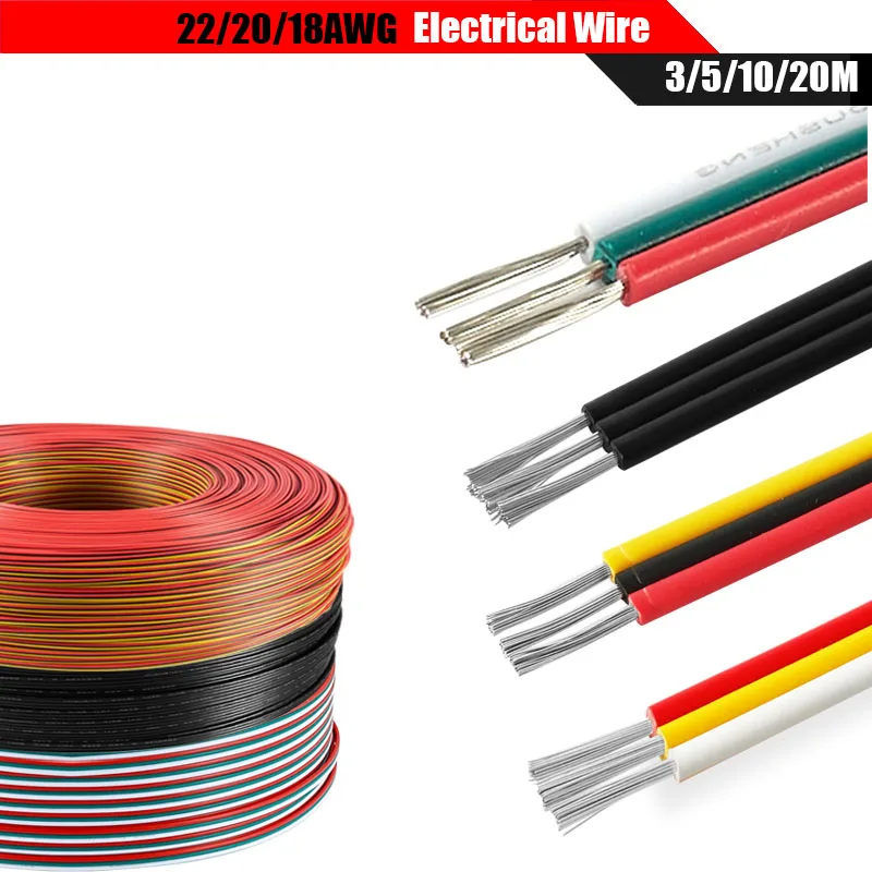 

3Pin Electrical Wires 22AWG 20AWG 18AWG Flexible LED Extension Cable Wire For 5050 WS2811 WS2812B LED Strip Light JST Connector
