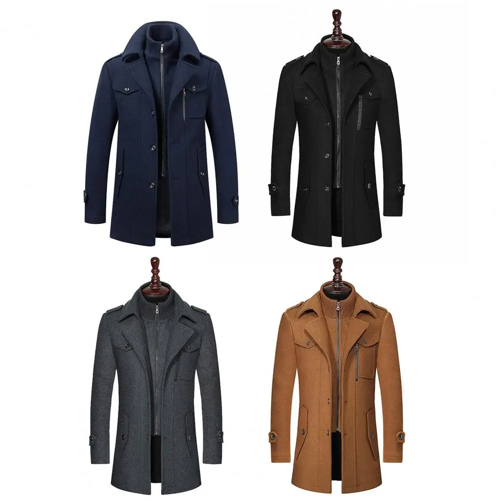 

Новые зимние мужские пальто с двойным воротником, мужские деловые повседневные кашемировые плащи, длинные куртки, шерстяные мужские теплые пальто