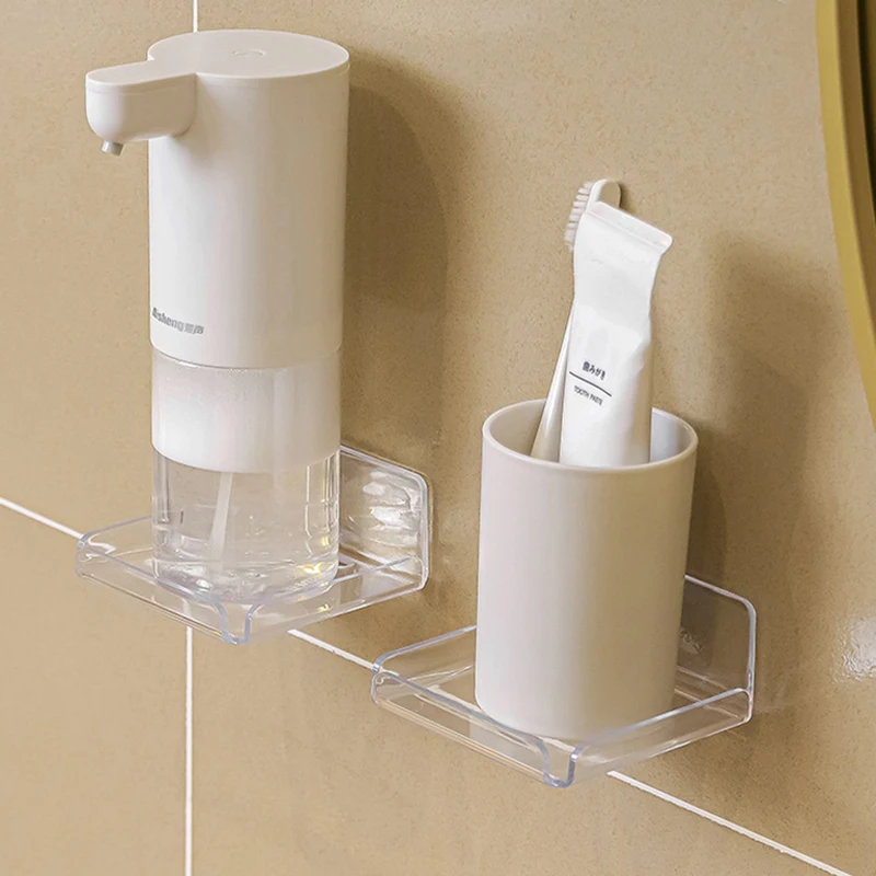 1/2pcs Wall Shelves Acrylic Storage Rack Small Clear Shelf Display Ledges Adhesive Hanging Shelves For Surveillance Camera