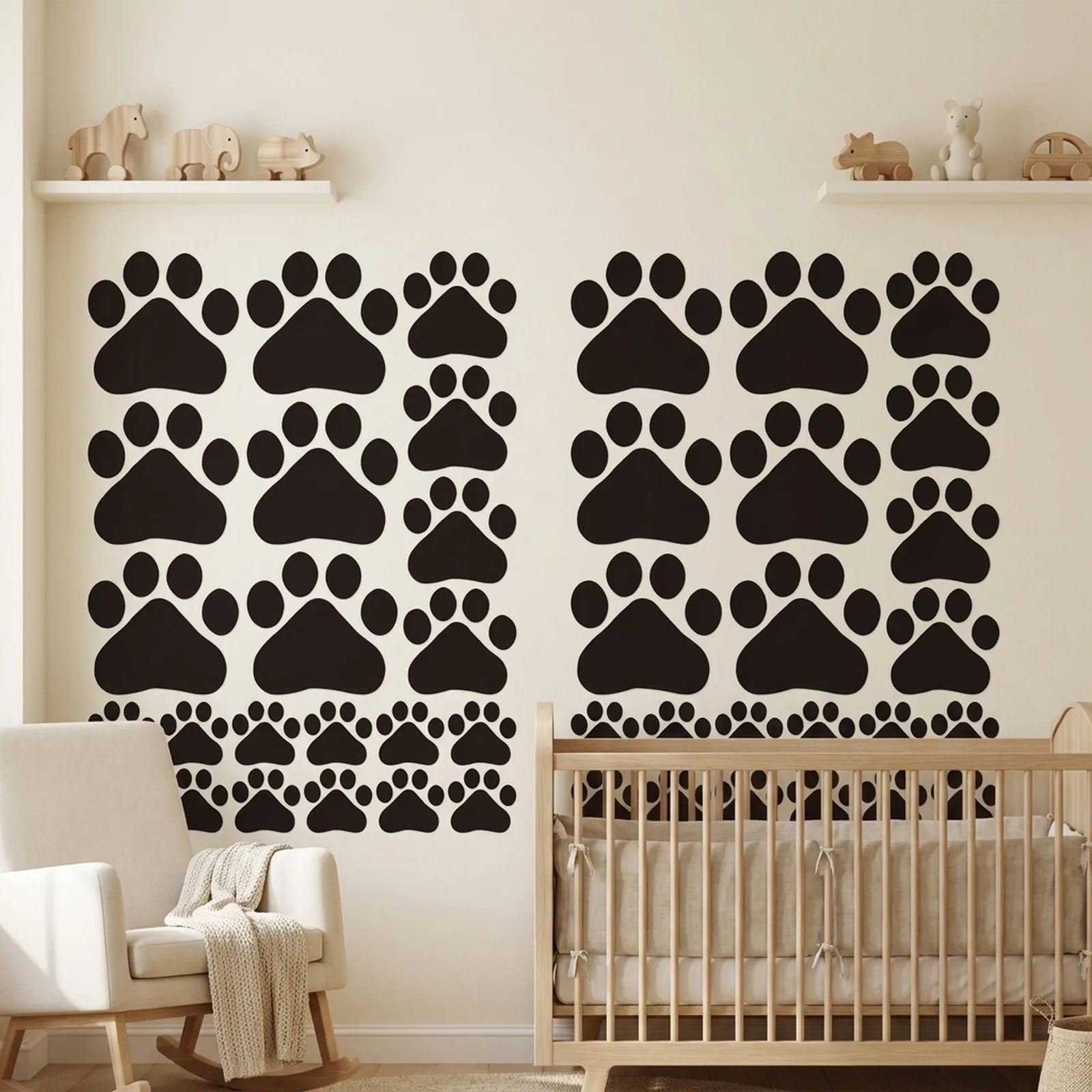 Pets Room Transformation Dog Cat Pawprints Wall Stickers Set of 44 Makeover Your Room Easily through PVC Decoration