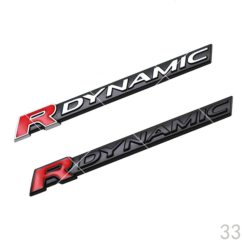 Car Metal R DYNAMIC Logo Side Fender Trunk Badge Emblem Decals Stickers For Land Rover VELAR Sport Discovery Evoque HSE Defender