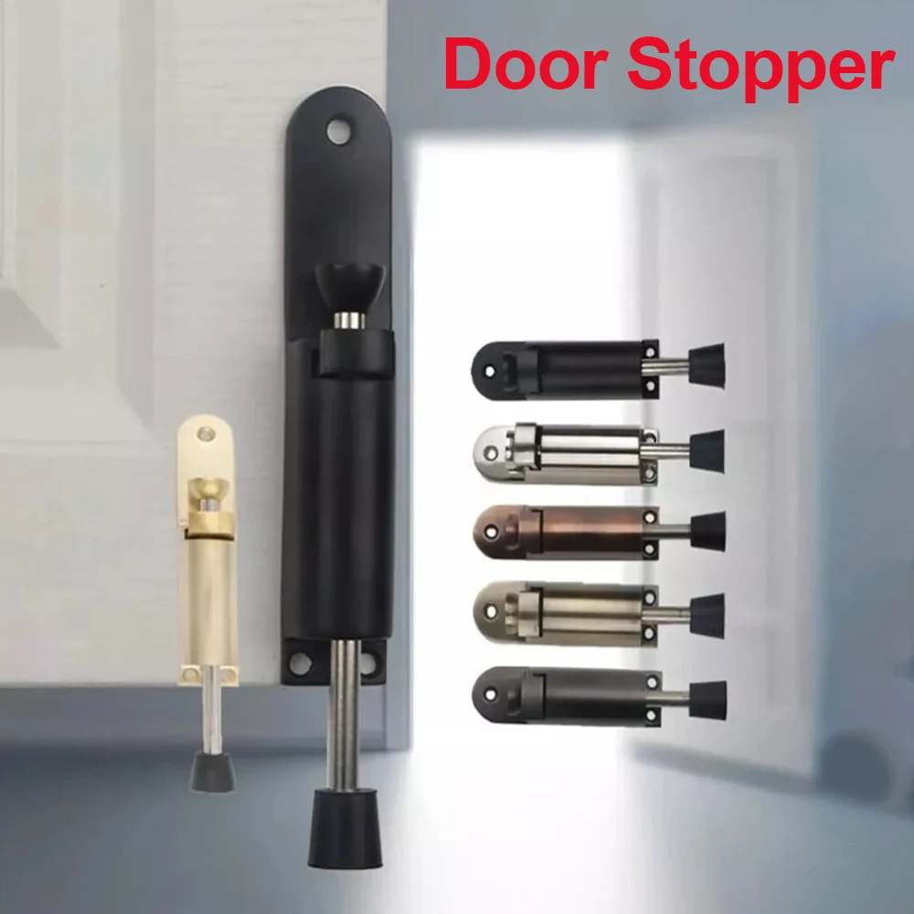 Zinc Alloy Foot-operated Lever Door Stop Stopper Adjustable Kickdown Bronze Door Holder Door Stop Hardware Door Buffer Fitting