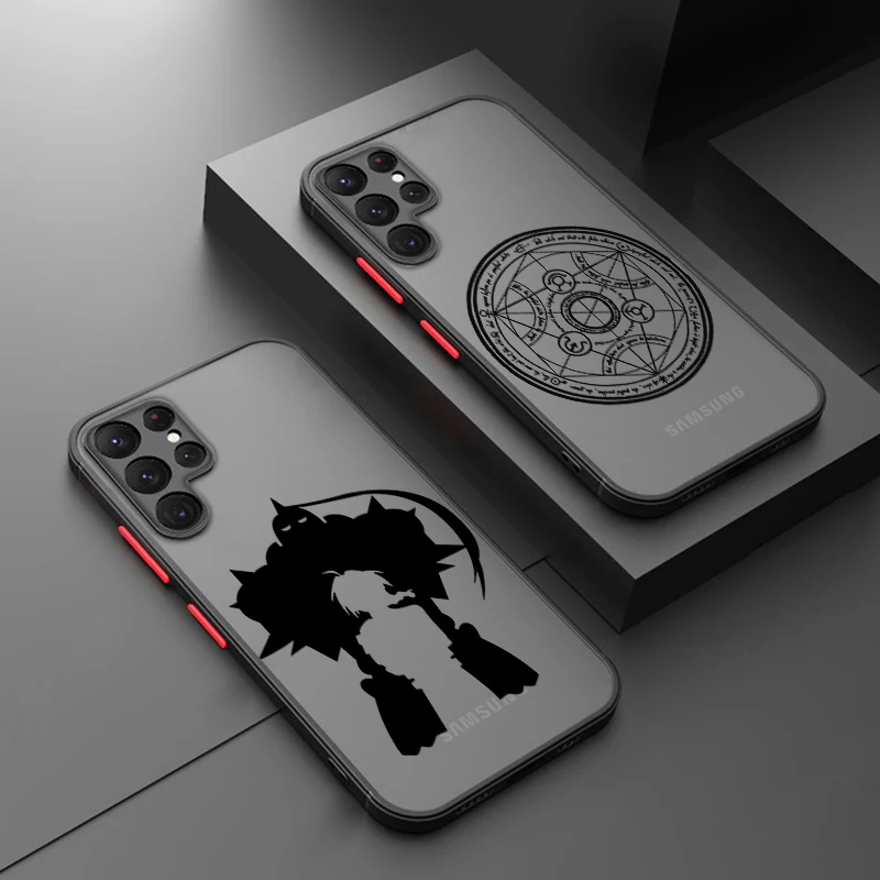 Fullmetal Alchemist Fashion Samsung A72 A54 A53 A52S A34 A32 A33 A24 A23 A22S A02 Lite Frosted Translucent Phone Case