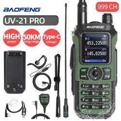Baofeng UV-21 Pro Walkie Talkie Wireless Copy Frequency V2 Full Band Powerful Long Range Two Way Radio UV-5R Radio