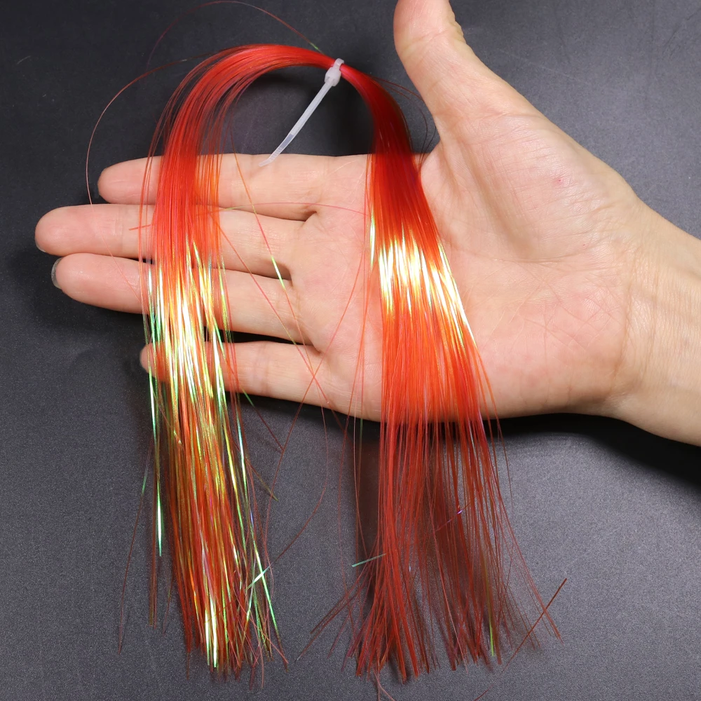 1/69 Zoll 0,4 mm UV Ice Wing Flat Tinsel Crystal Grizzly Barred Flashabou Fliegenbindematerialien für Streamer, Nymphen und Jigs – Detail 8