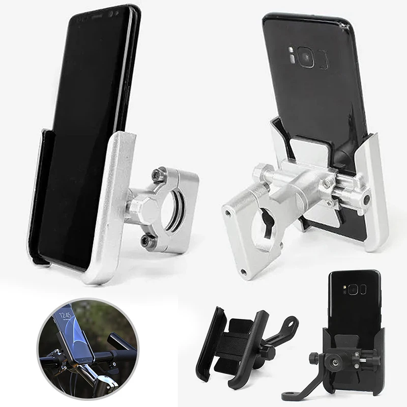 360 Degree Universal Metal Bike Motorcycle Motorbike Mirror Handlebar Smart Phone Holder Stand Mount For IPhone Xiaomi