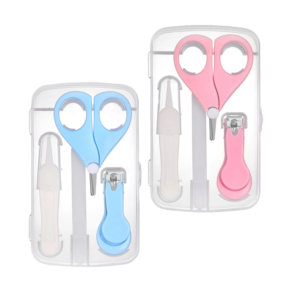

2 set Baby Nail Clipper Set Infant Fingernail Scissors Tweezers File Storage Box Nail Grooming Kit Pedicure Tool for Toddlers