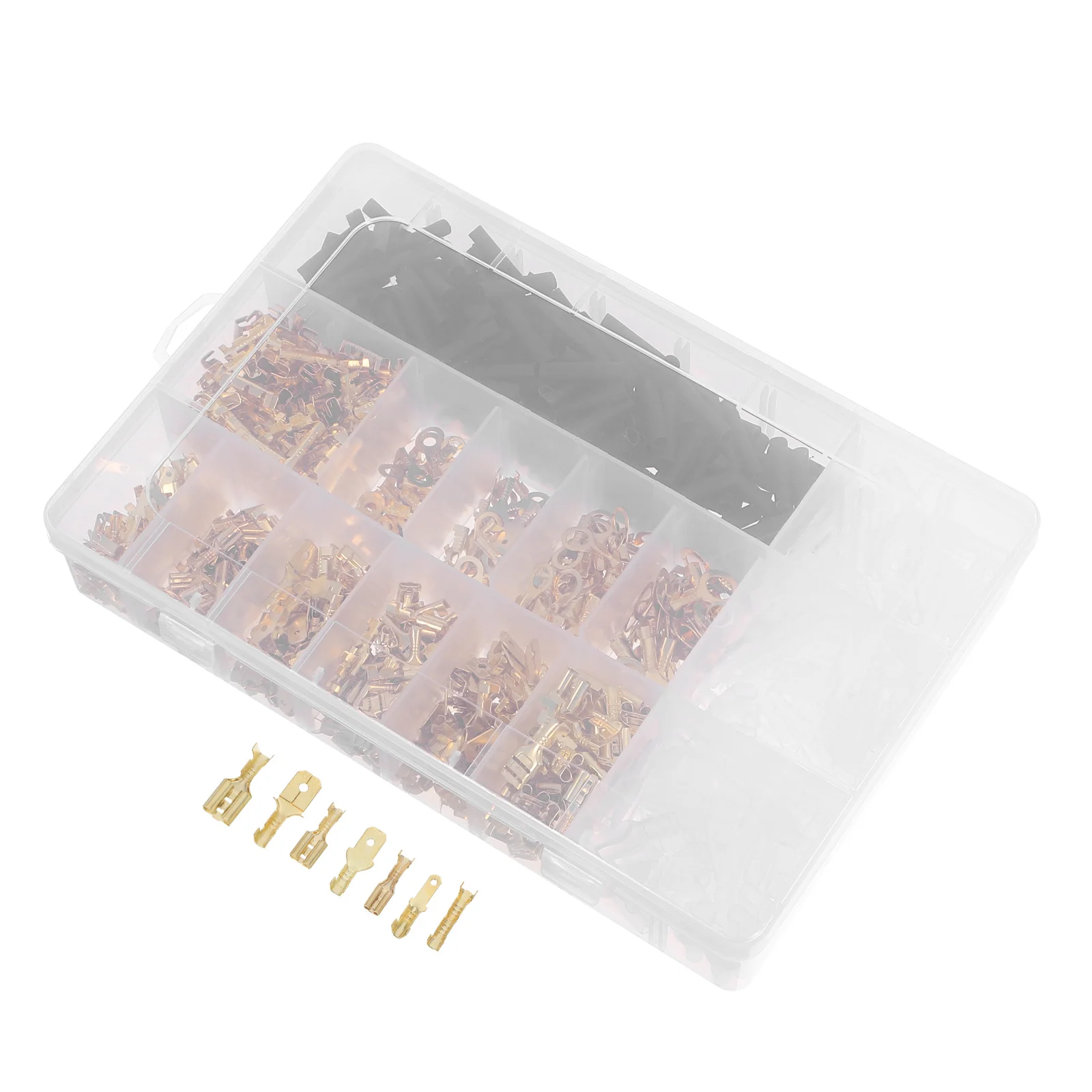 

1050pcs Brass Splice Terminal Connectors Insulated Crimp Wire Terminals For Electrical Wiring Automotive Audio Male Female Spade