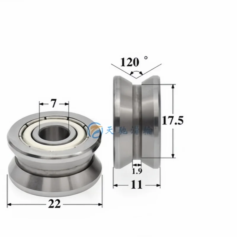 

1Pc LV20/7 slotted bearing pulley Y-shaped V-groove steel