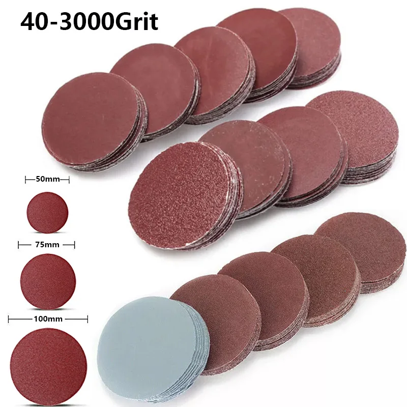 10-25pcs Special Sandpaper Disk For Round Polishing Red Brown Sandpapers 50-100mm 40-3000Grit Accessorie Abrasive Tools