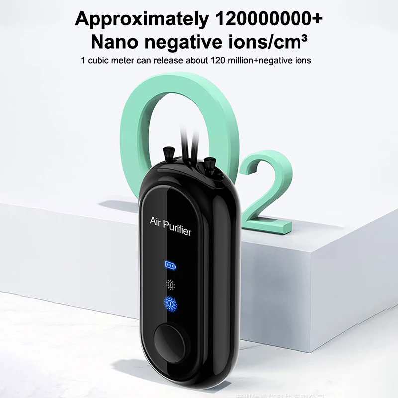 ポータブルマイナスイオンミニ空気清浄機ウェアラブルネックレス芳香剤ペット消臭剤ホルムアルデヒドトイレの煙除去