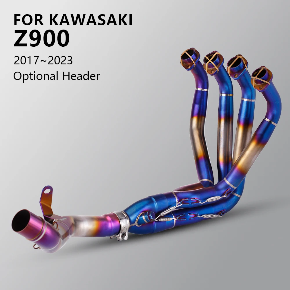 

Motorcycle Exhaust Titanium Alloy Escape Front Link Pipe Connect Original Or 51mm Muffler Slip On For Kawasaki Z900 2017-2023