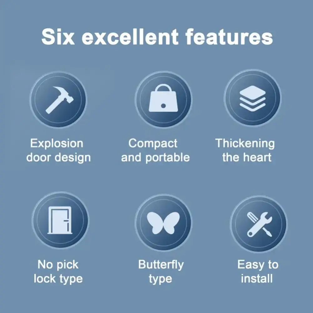 

Waterproof Anti-theft Door Lock Childproof Easy To Install Door Stopper Portable Zinc Alloy Security Door Locker Travel