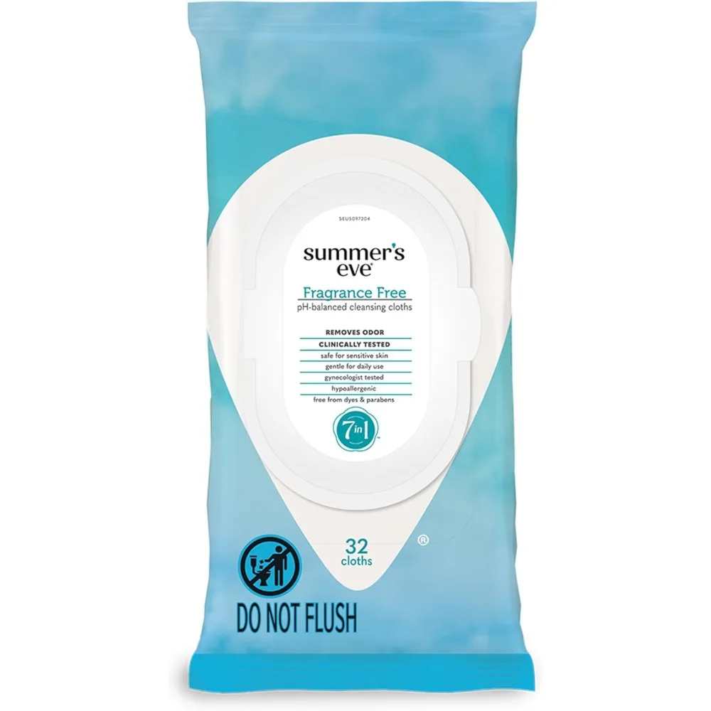 Toallitas Femeninas Sin Perfume con Agua Micelar, pH Balanceado para Control de Olores, Paquete Reutilizable de 32 Unidades, Envío desde EE. UU.