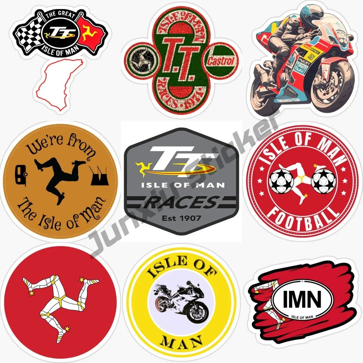 

TT Isle of Man Races Car Stickers Waterproof Sunscreen Decal Motorcycle Windshield Bumper Car Styling