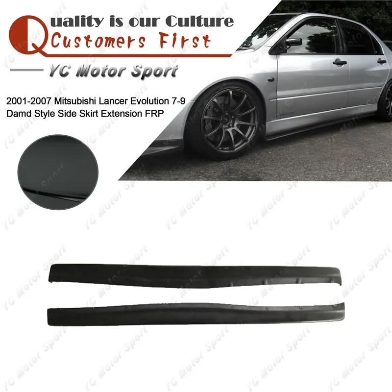 Car Accessories FRP Fiber Glass Damd Style Side Skirt Extension Fit For 2001-2007 Evolution 7-9 EVO 7 8 9 Side Skirt Underboard