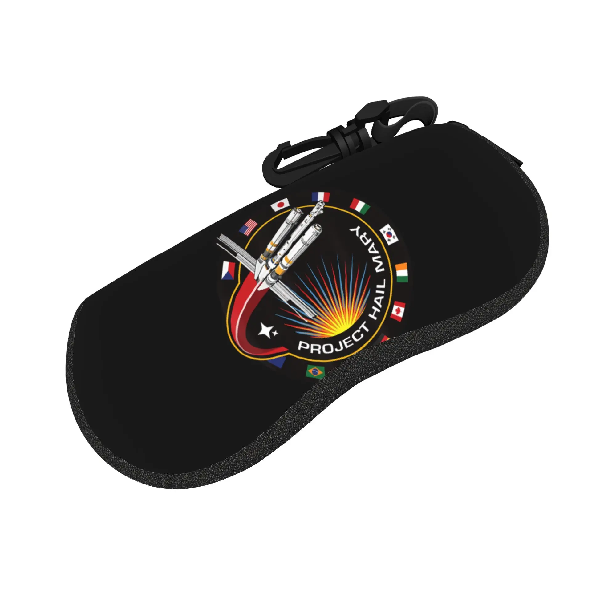 Project Hail Mary Spaceship Mission Badge Glasses Case Cover  Zip Sunglasses Case Protector Classic Eyewear Accessory