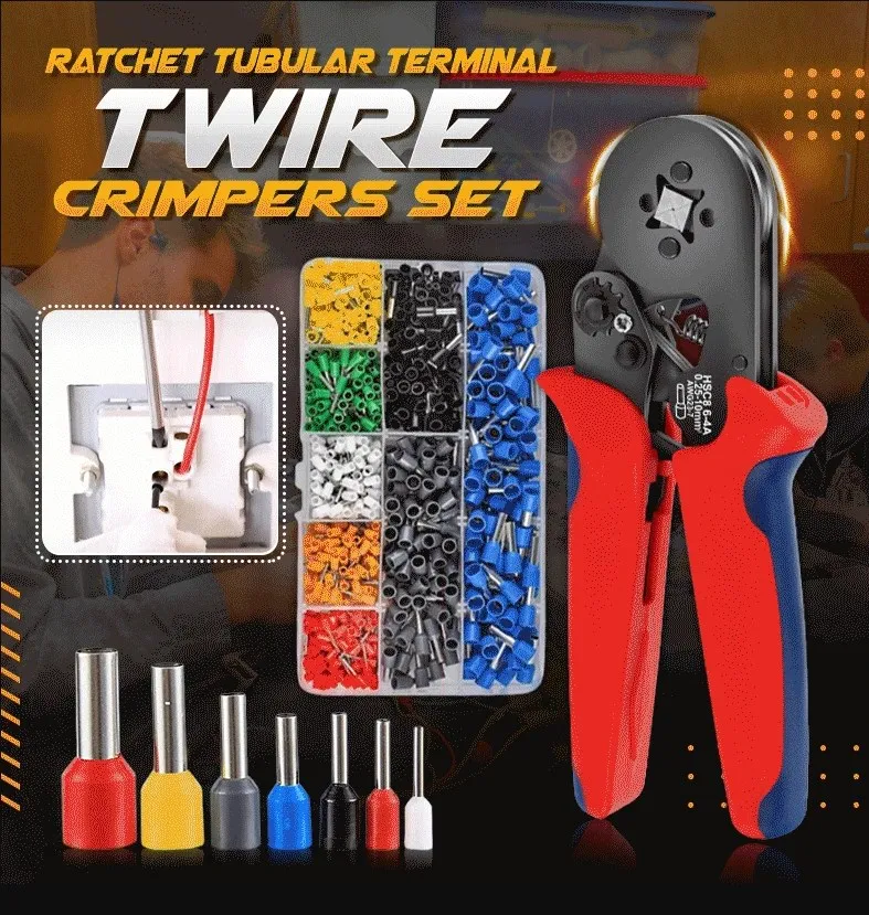 Wire Terminals Crimping Tool 800 Pieces Crimping Terminal Set Insulated Ratcheting Terminals Crimper Kit Terminals Connectors