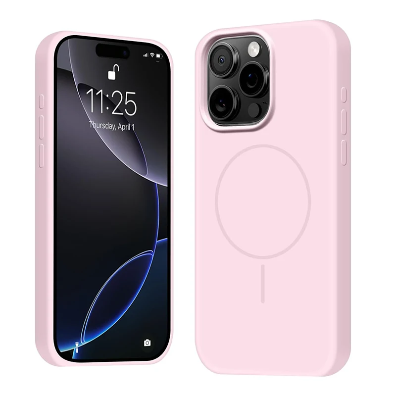 

Full Body Liquid Silicone Case for iPhone 16 15 14 Plus 13 12 11 Pro Max Luxury Shockproof Fine Circle MagSafe Back Cover Bumper