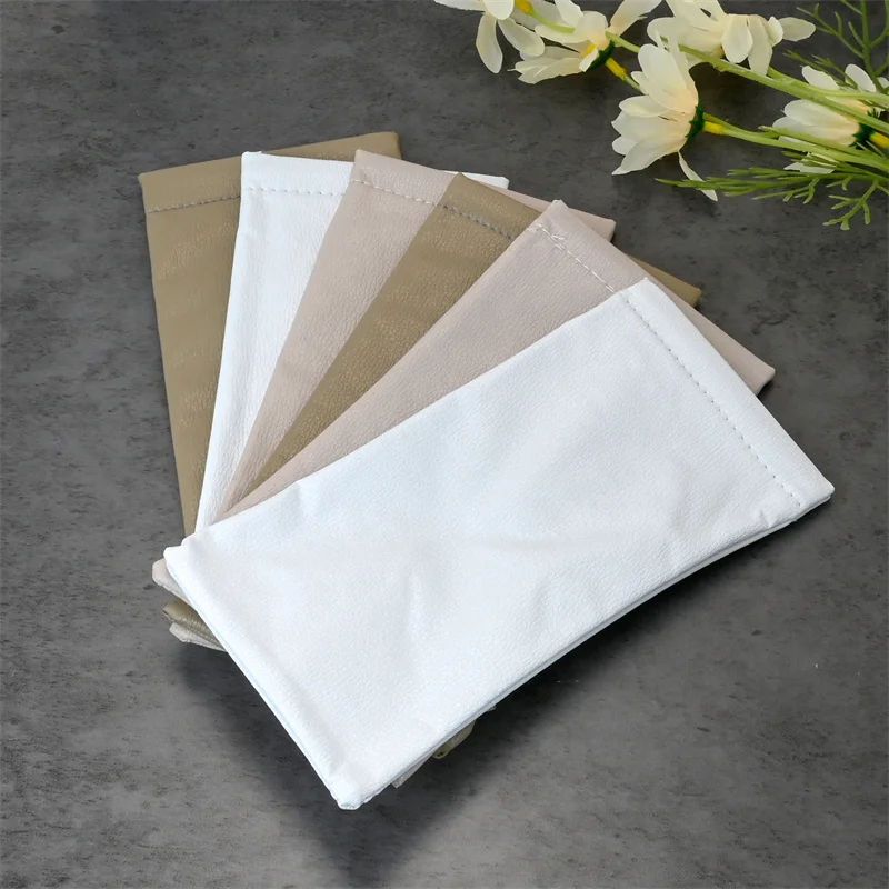 High Quality Waterproof Automatic Opening and Closing PU Leather Portable Soft Eyeglasses Bag Solid Color Drawstring Pouch Bags