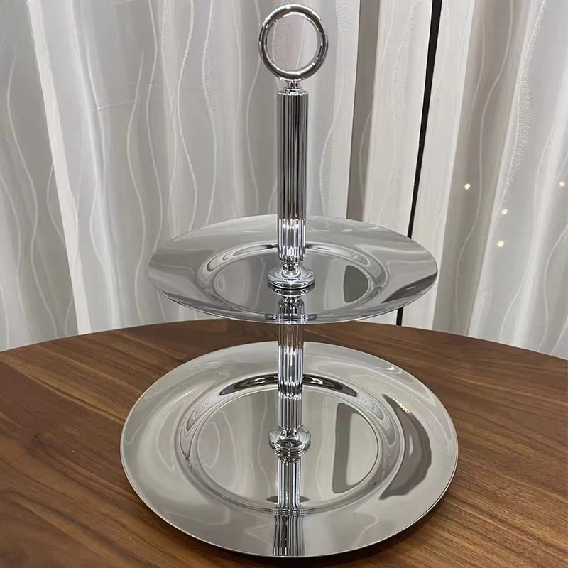 

Winner 2-Layer 304 Stainless Steel Cupcake Holder Round Stick Cake Holder for Dessert Display Wedding and Birthday