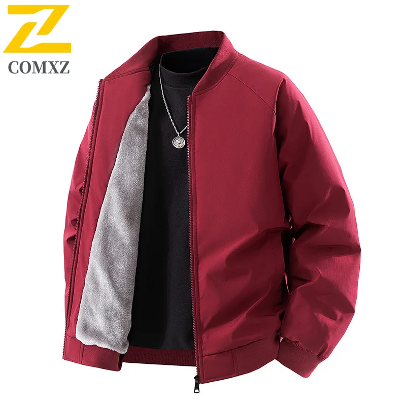 

Fleece Lined Thickened Baseball Jacket Men's 2025 Winter Warm Windproof Coat Casual Men's Padded Parkas Mountain Climbing​