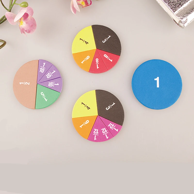 51 pièces EVA forme ronde Fractions Instrument démonstrateur Montessori mathématiques fractionné jouets éducatifs outil d'apprentissage pour les enfants