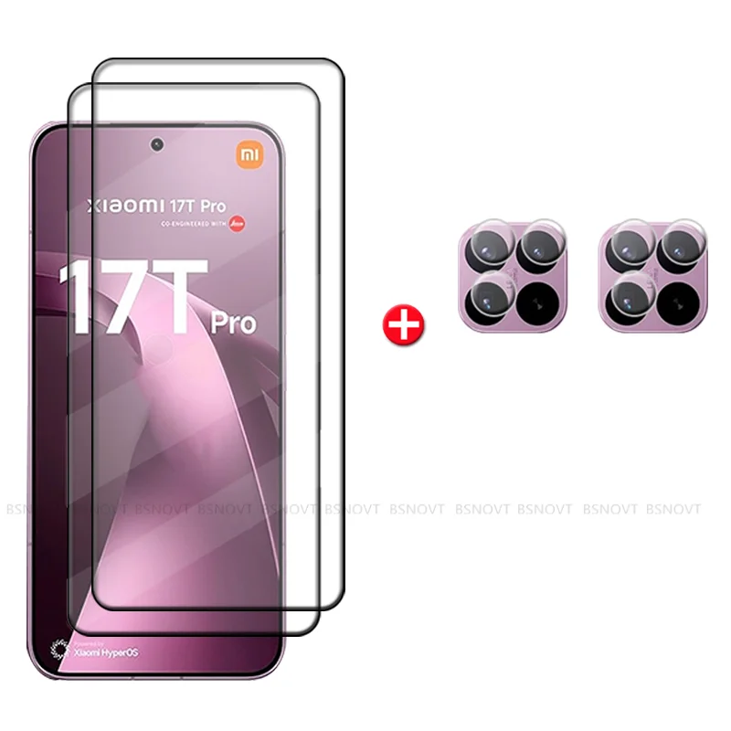 2/4/6-in-1 Schutzglas für Xiaomi 17T Pro, Xiaomi Mi 17T Panzerglas, vollflächig klebend, HD 9H Displayschutz, Xiaomi 17T Pro Kameralinsen-Schutzglas