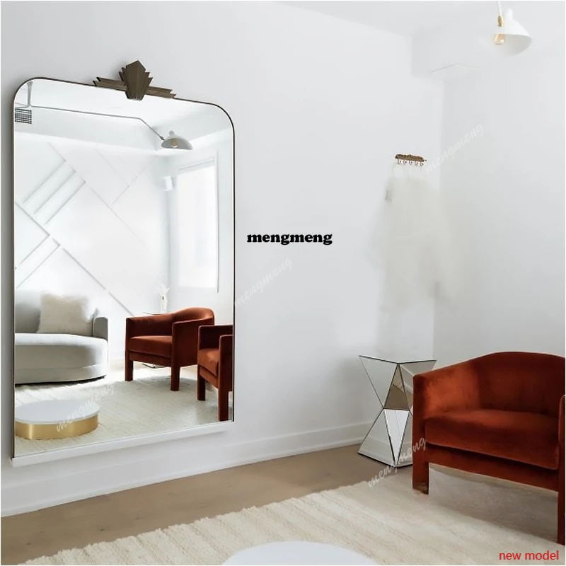 

European full-length mirror full-body retro wall-mounted household light luxury wall mirror wall-mounted home h178