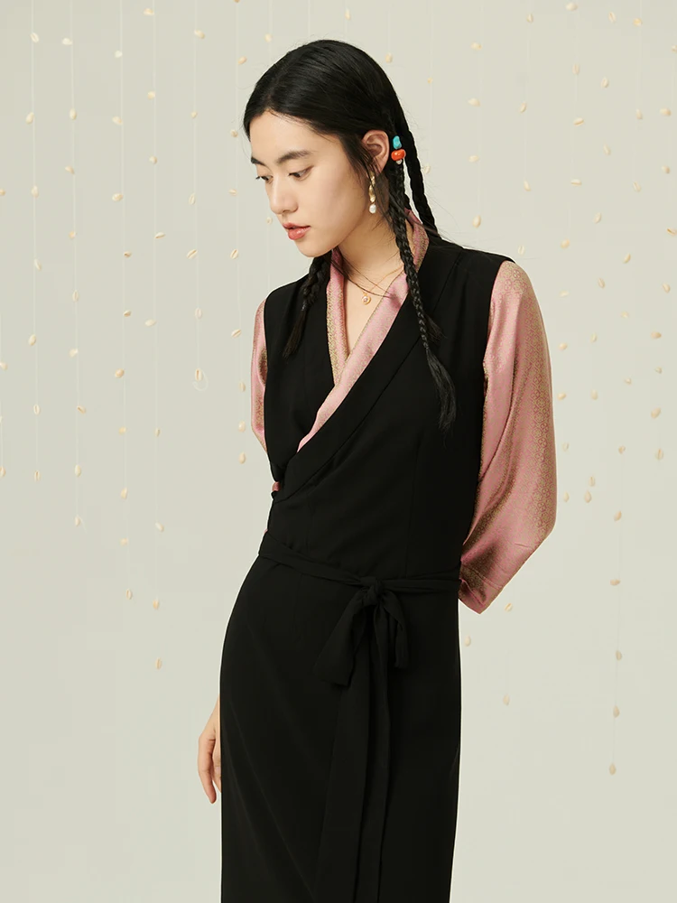 

Тибетский комплект из 2 предметов, древняя китайская моя, женская длинная юбка ханьфу, летняя одежда, этнические костюмы