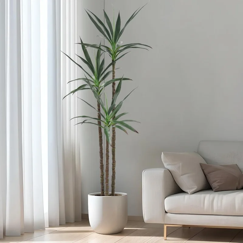 

Искусственное дерево 6 футов Искусственное агнутое растение с 45 листьями и 3 реалистичными стволами, Искусственные высокие растения в горшках для дома Off