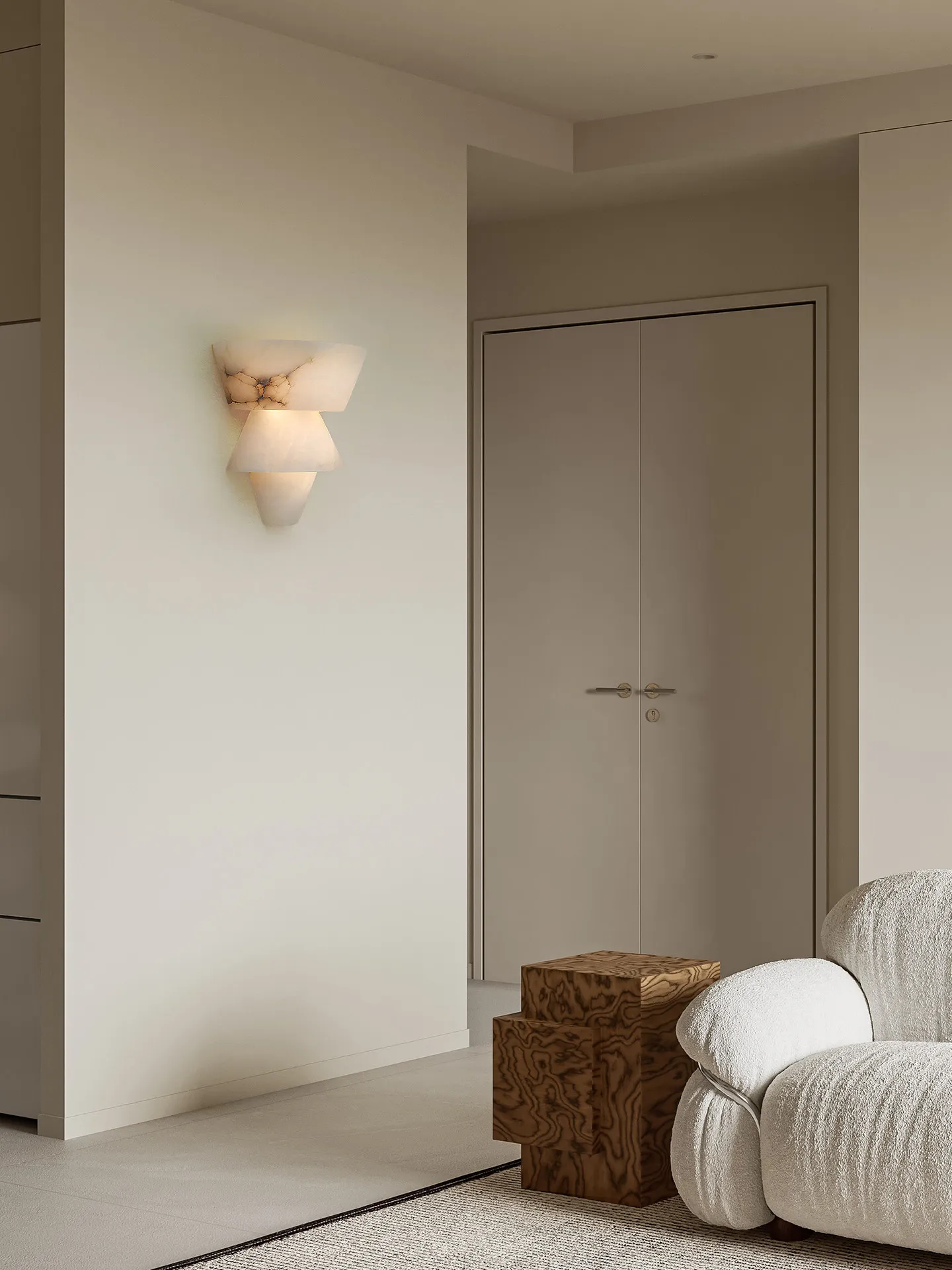 Natural Alabaster Wall Sconces Marble Wall Lamp Bathroom Vanity Light Fixtures White Stone Wall Mount Lamp for Bedroom