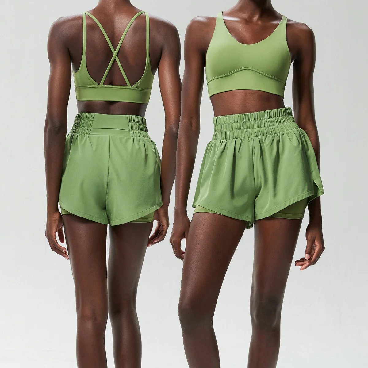

Новый женский костюм для бега на открытом воздухе, спортивные бюстгальтеры + шорты, комплекты спортивной одежды, комплект из 2 предметов для фитнеса, йоги, женская одежда для тренировок с эффектом пуш-ап