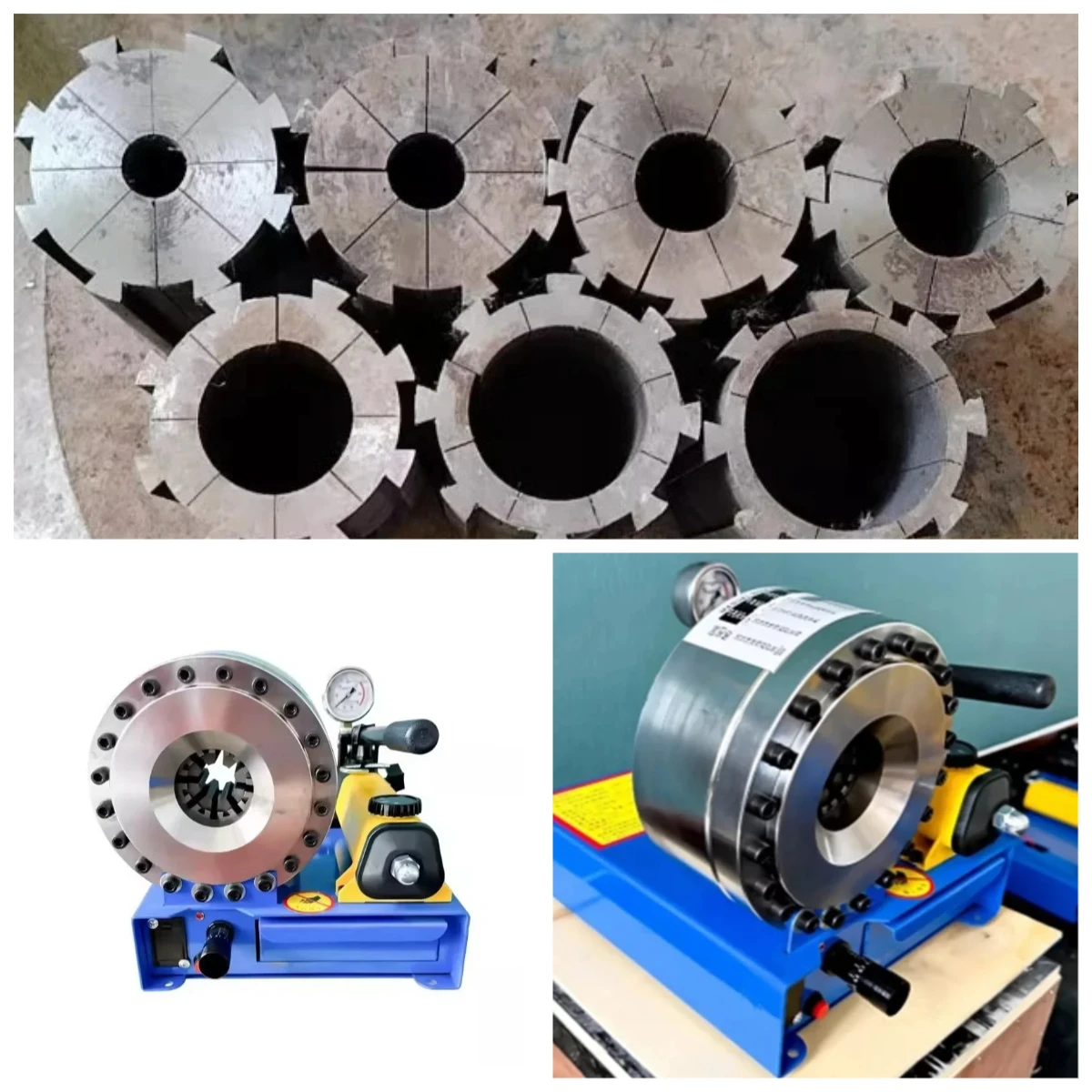 Oil Pipe Manual Pipe Crimping Machine Hydraulic Hose Press with 7 molds High Pressure Explosion-proof Pipe Brake